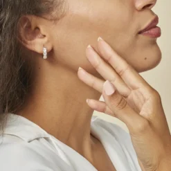Boucles D'oreilles Pendantes Jacotte Plaqué Or Oxyde De Zirconium