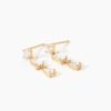 Boucles D'Oreilles Pendantes Sya Plaque Or Jaune Oxyde De Zirconium