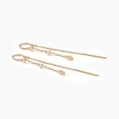 Boucles D'oreilles Pendantes Evodie Argent Blanc Oxyde De Zirconium