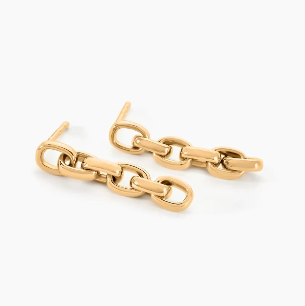 Boucles D'oreilles Pendantes Lilla Plaqué Or Jaune
