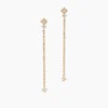 Boucles D'oreilles Pendantes éclat Perlé Plaqué Or Oxyde De Zirconium