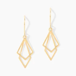 Boucles D'Oreilles Pendantes Menes Or Jaune