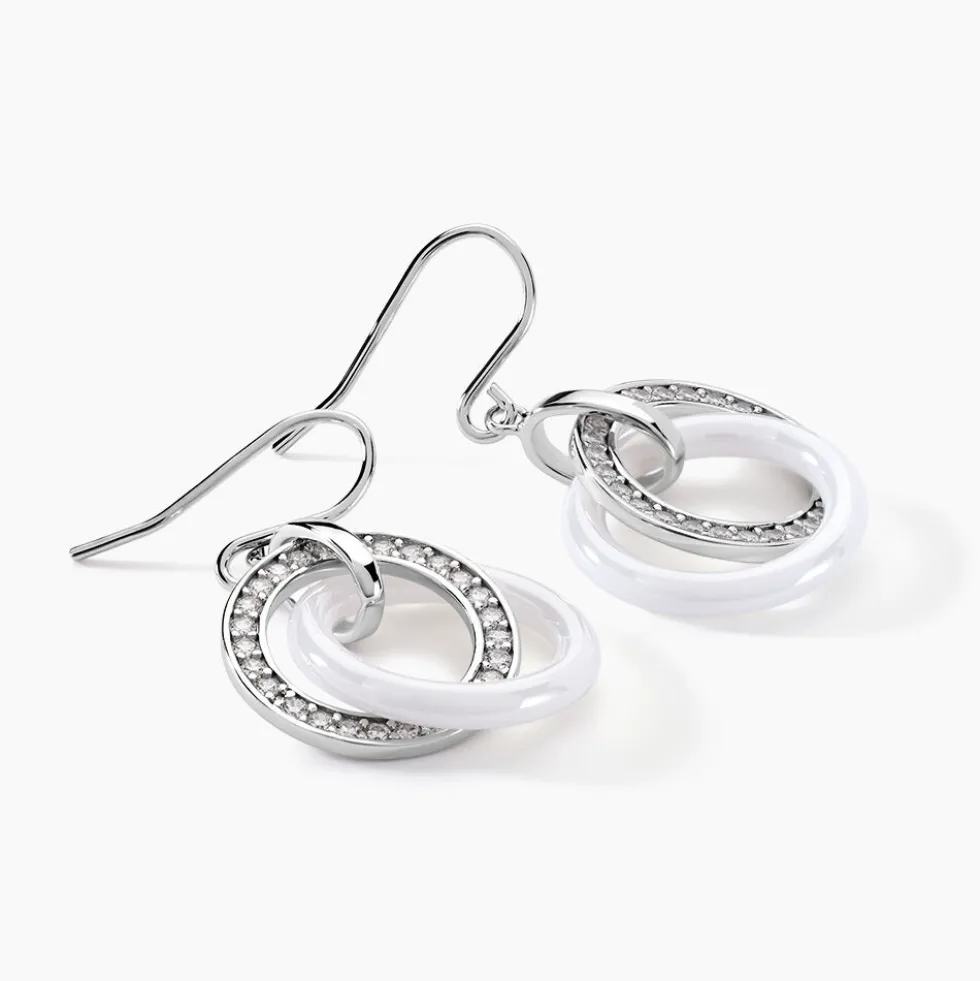 Boucles D'oreilles Pendantes Grizzel Argent Blanc Oxyde De Zirconium