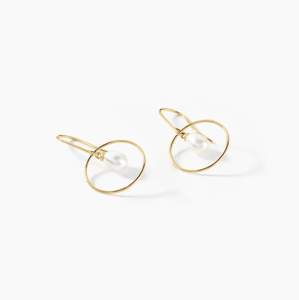 Boucles D'oreilles Pendantes Salvine Or Jaune Perle De Culture