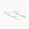 Boucles D'oreilles Pendantes Britain Or Jaune Oxyde De Zirconium