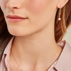 Boucles D'oreilles Pendantes Britain Or Jaune Oxyde De Zirconium