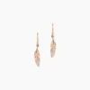 Boucles D'oreilles Pendantes Clodie Or Rose Diamant