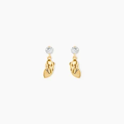 Boucles D'oreilles Pendantes Bartolomea Feuille Or Jaune Oxyde