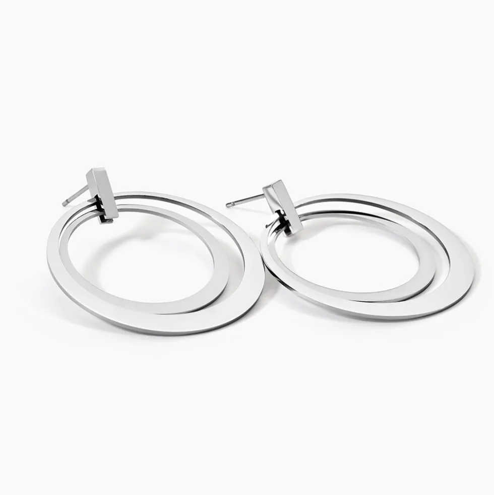 Boucles D'oreilles Pendantes Saffy Acier Blanc