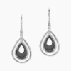 Boucles D'oreilles Pendantes Brewen Argent Blanc Céramique Et Oxyde