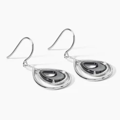Boucles D'oreilles Pendantes Brewen Argent Blanc Céramique Et Oxyde