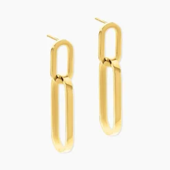 Boucles D'oreilles Pendantes Manille Acier Jaune