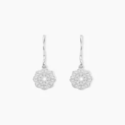 Boucles D'oreilles Pendantes Lynne Argent Blanc