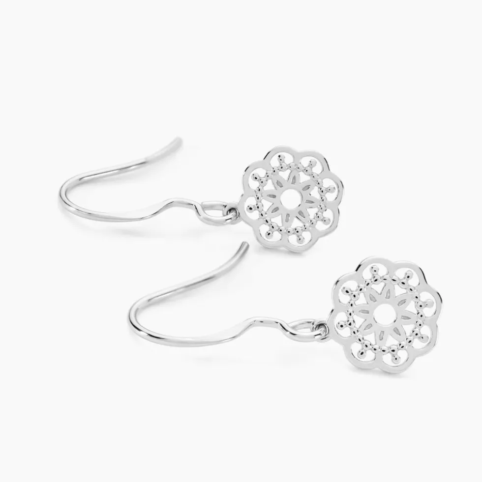 Boucles D'oreilles Pendantes Lynne Argent Blanc