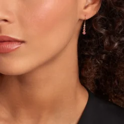 Boucles D'oreilles Pendantes Josephine Or Jaune Rubis