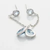 Boucles D'oreilles Pendantes Brenda Or Blanc Topaze