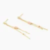 Boucles D'oreilles Pendantes Reflets Pop Or Jaune Rhodochrosite