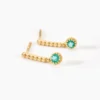 Boucles D'Oreilles Pendantes Emaria Or Jaune Emeraude