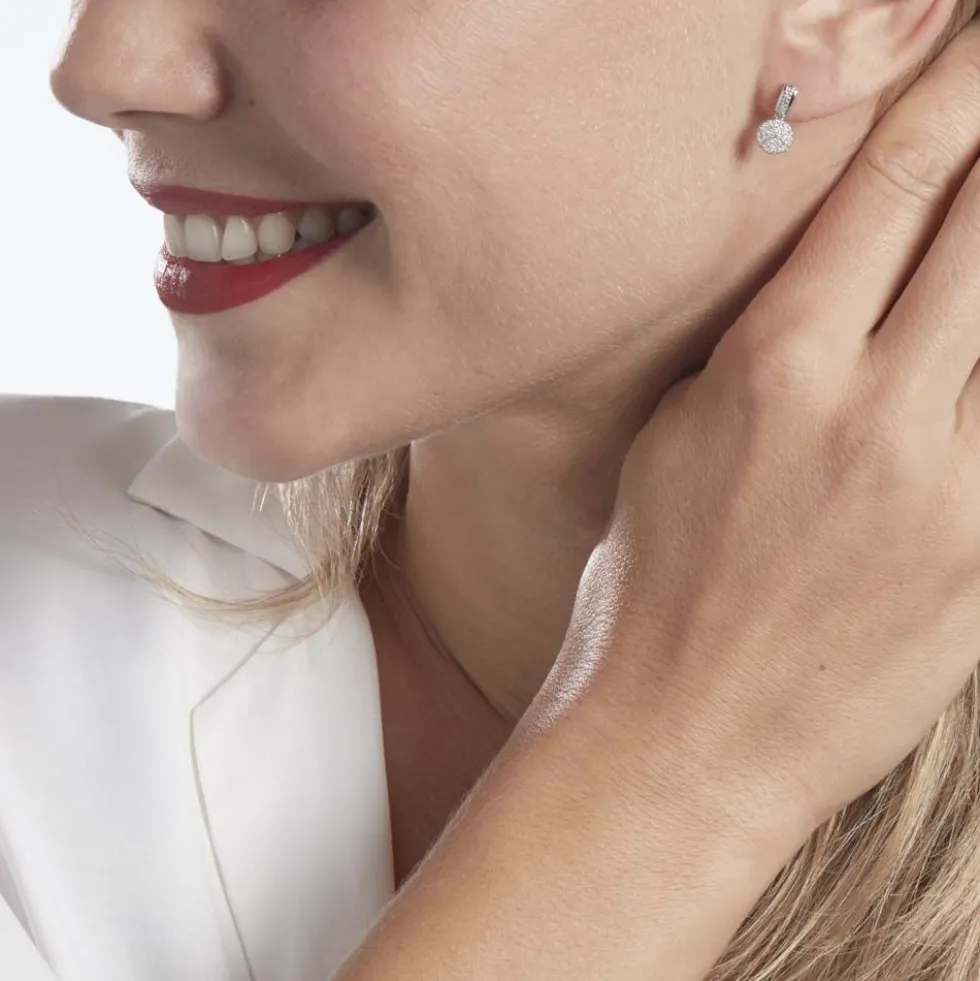 Boucles D'oreilles Pendantes Lisyae Or Blanc Diamant