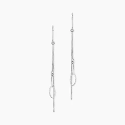 Boucles D'oreilles Pendantes Sybille Argent Blanc
