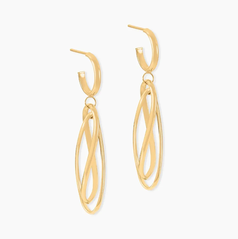 Boucles D'Oreilles Pendantes Boudicca Or Jaune