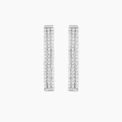 Boucles D'Oreilles Pendantes Serenna Argent Blanc Oxyde De Zirconium