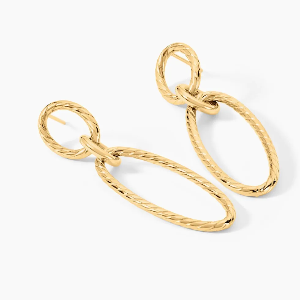 Boucles D'Oreilles Pendantes Franklyn Or Jaune
