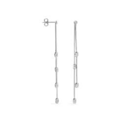 Boucles D'oreilles Pendantes Linda Argent Blanc