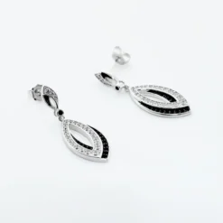 Boucles D'oreilles Pendantes Liv Argent Blanc Oxyde De Zirconium