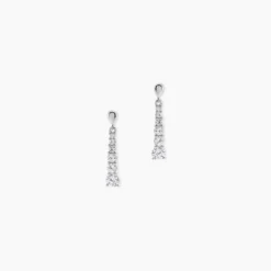 Boucles D'oreilles Pendantes Dervla Argent Rhodié Oxyde De Zirconium