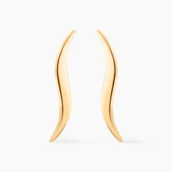 Boucles D'oreilles Pendantes Merone Vagues Or Jaune