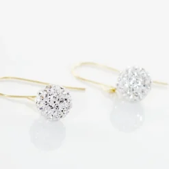 Boucles D'oreilles Pendantes Or Jaune Hepsibah Cristal
