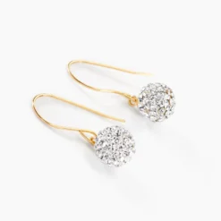Boucles D'oreilles Pendantes Or Jaune Hepsibah Cristal