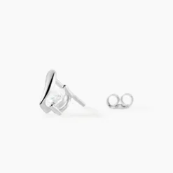 Boucles D'oreilles Pendantes April Argent Blanc Oxyde De Zirconium