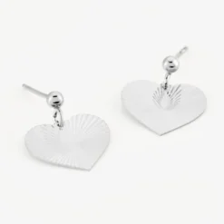 Boucles D'oreilles Pendantes Argent Blanc