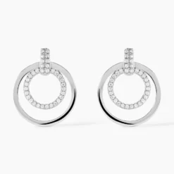 Boucles D'oreilles Pendantes Silvana Argent Blanc Oxyde De Zirconium