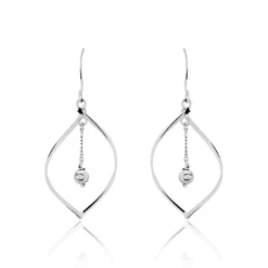 Boucles D'oreilles Pendantes Melaine Argent Blanc