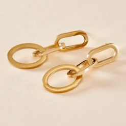 Boucles D'oreilles Pendantes Manille Acier Jaune