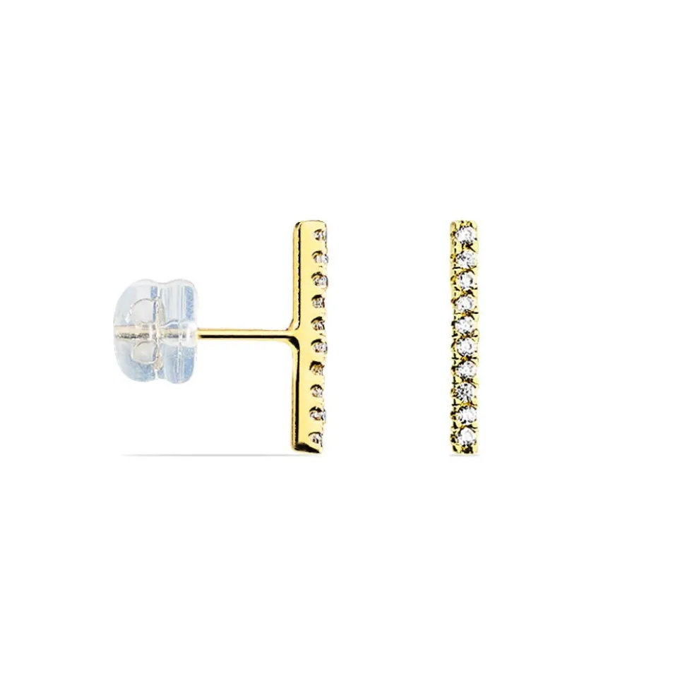 Boucles D'oreilles Pendantes Priscilla Or Jaune Oxyde De Zirconium