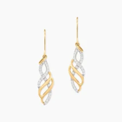 Boucles D'Oreilles Pendantes Sumati Or Jaune Oxyde De Zirconium