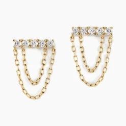 Boucles D'oreilles Pendantes Rowanne Or Jaune Diamant Synthétique