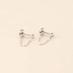 Boucles D'oreilles Pendantes Molly Argent Blanc