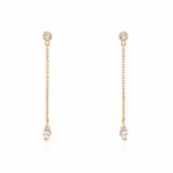 Boucles D'oreilles Pendantes Kenta Argent Rose Oxyde De Zirconium