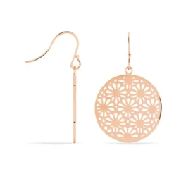 Boucles D'oreilles Pendantes Lace Acier Rose