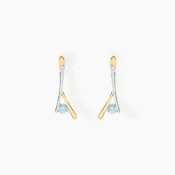 Boucles D'oreilles Pendantes Madli Or Bicolore Topaze