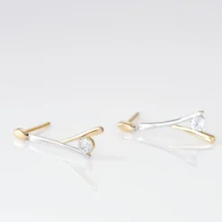 Boucles D'oreilles Pendantes Madli Or Bicolore Topaze
