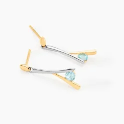 Boucles D'oreilles Pendantes Madli Or Bicolore Topaze