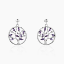 Boucles D'oreilles Pendantes Venka Argent Blanc Oxyde De Zirconium