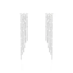 Boucles D'oreilles Pendantes Argent Blanc Vilko Oxyde