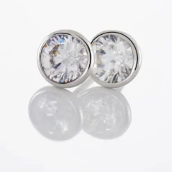 Boucles D'oreilles Pendantes Abha Argent Blanc Oxyde De Zirconium